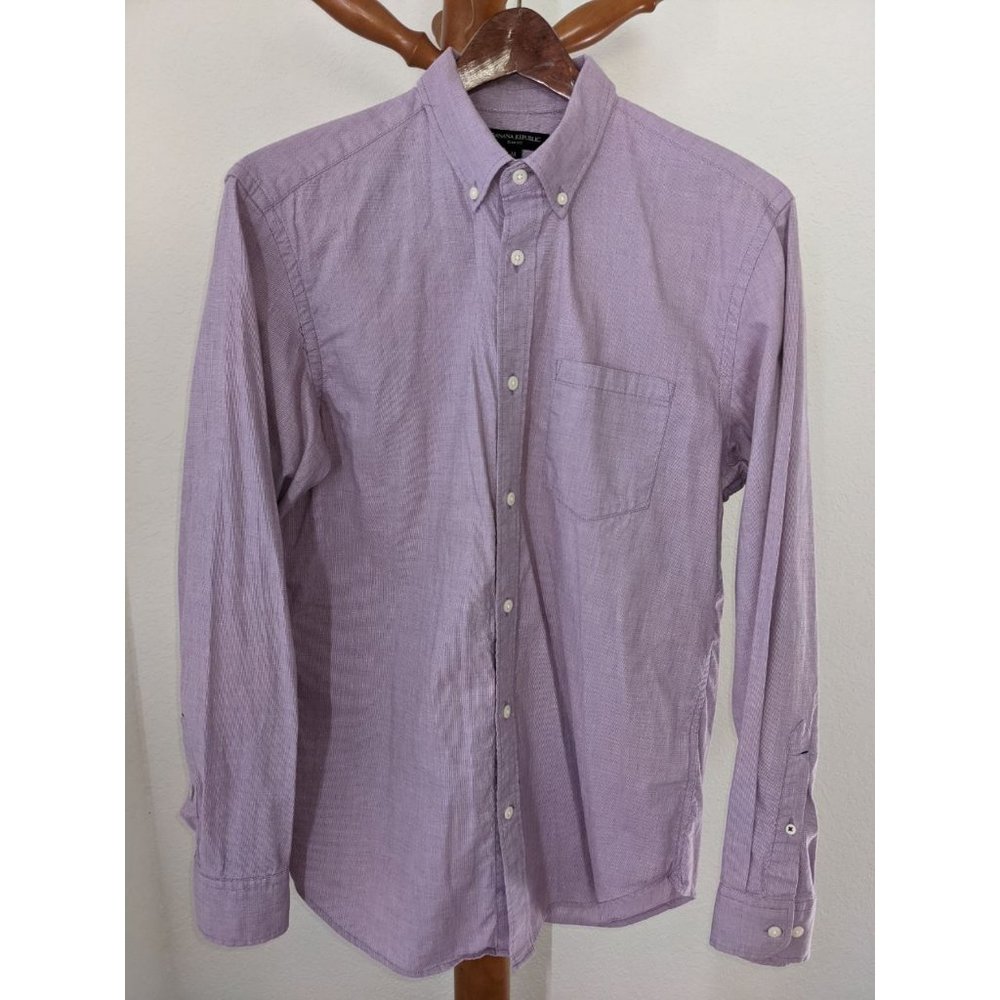 Banana Republic Men's Non-Iron Slim Fit Dress Shirt, Purple / Lavender